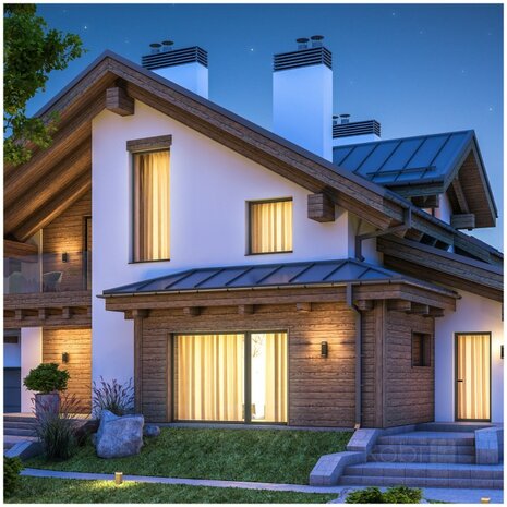 TUINLAMP OUTDOOR WANDLAMP ZWART UP/DOWN IP44 230V 2XGU10