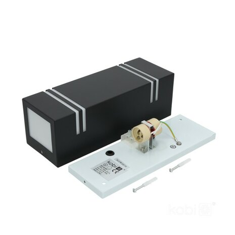 TUINLAMP OUTDOOR WANDLAMP ZWART UP/DOWN IP44 230V 2XGU10