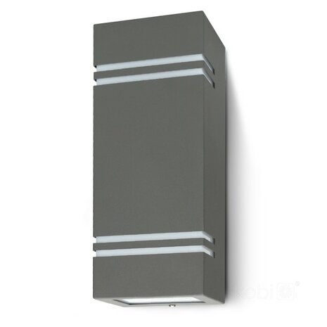 TUINLAMP OUTDOOR WANDLAMP GRIJS UP/DOWN IP44 230V 2XGU10