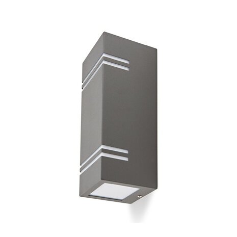 TUINLAMP OUTDOOR WANDLAMP GRIJS UP/DOWN IP44 230V 2XGU10