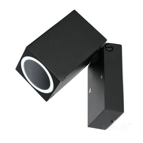 BUITENLAMP WANDLAMP 90&deg; ZWENKBAAR ZWART IP44 230V GU10