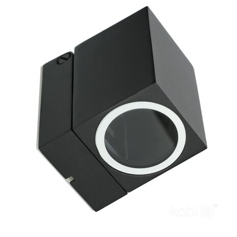 BUITENLAMP WANDLAMP 90&deg; ZWENKBAAR ZWART IP44 230V GU10