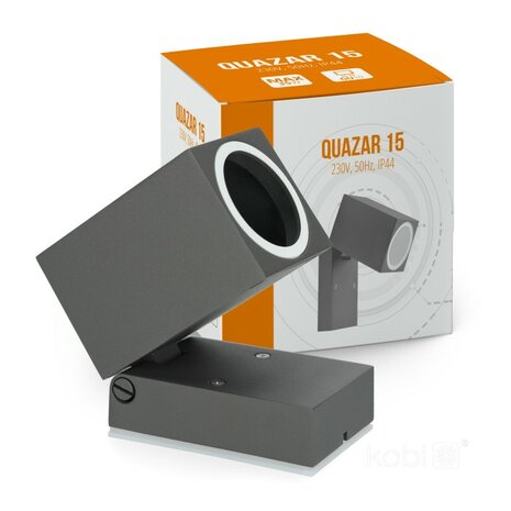 BUITENLAMP WANDLAMP 90&deg; ZWENKBAAR GRIJS IP44 230V GU10