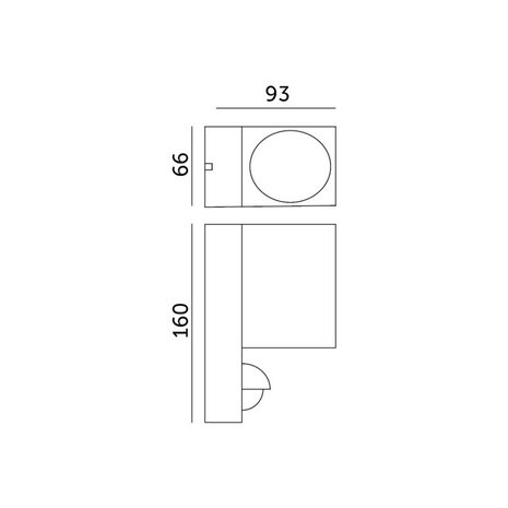 BUITENLAMP WANDLAMP MET SENSOR ZWART IP44 230V GU10