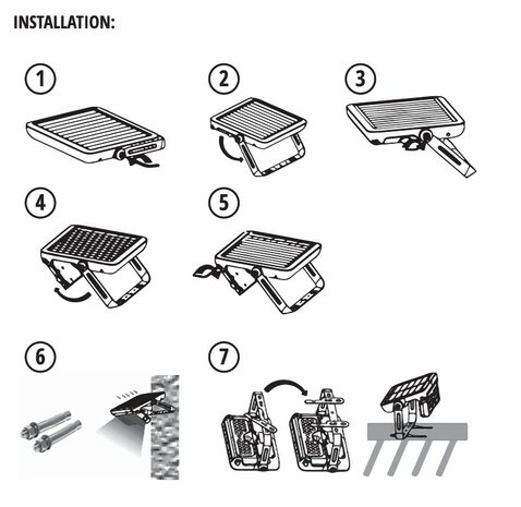 LED SOLAR VERSTRALER MET BEWEGINGSSENOR 5W 500LM IP65