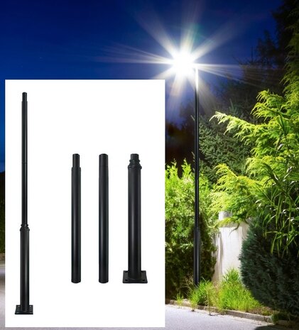 PAAL MAST BASE SV 3M &Oslash;60MM ZWART - LED STRAATLAMPEN
