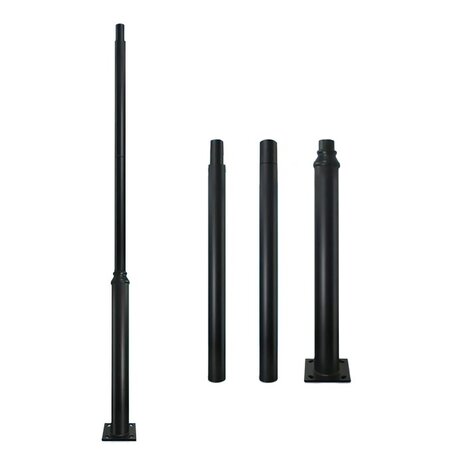 PAAL MAST BASE SV 3M &Oslash;60MM ZWART - LED STRAATLAMPEN