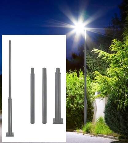 PAAL MAST BASE SV 3M &Oslash;60MM GRIJS - LED STRAATLAMPEN