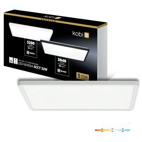 LED PLAFONDLAMP NIVERA WIT CCT-SWITCH IP54 32W 4300LM 