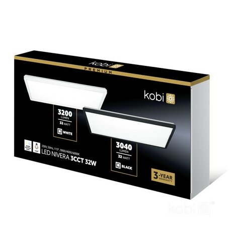 LED PLAFONDLAMP NIVERA WIT CCT-SWITCH IP54 32W 4300LM 