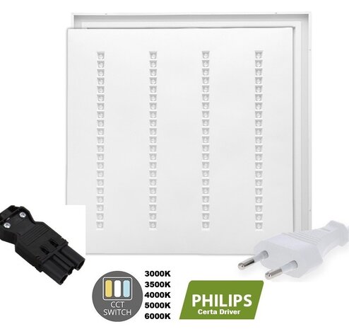 LOUVRE LED PANEEL 60X60CM UGR-16 CCT-SWITCH 30W 4200LM 