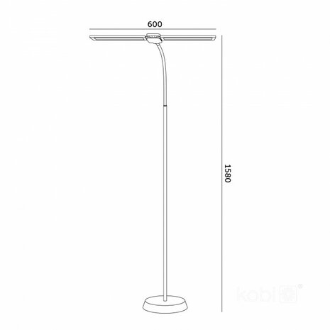LED VLOERLAMP TEILO-II DIMBAAR 3CCT-SWITCH 14W 800LM 