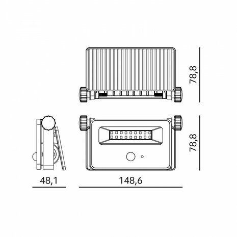 LED SOLAR VERSTRALER MET SENSOR 3CCT 10W 850LM IP54 