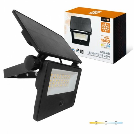 LED SOLAR VERSTRALER MET SENSOR 3CCT 20W 1600LM IP54 