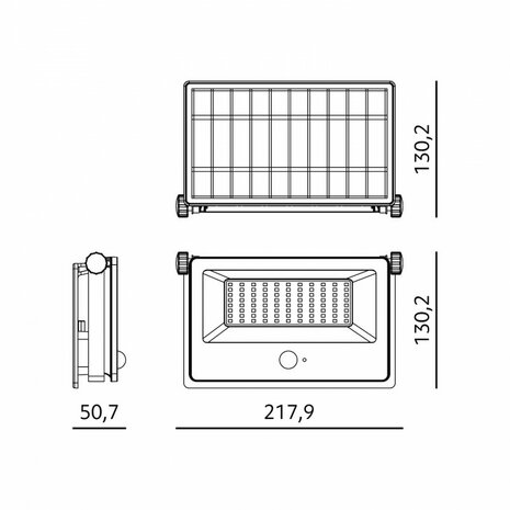 LED SOLAR VERSTRALER MET SENSOR 3CCT 30W 2800LM IP54 