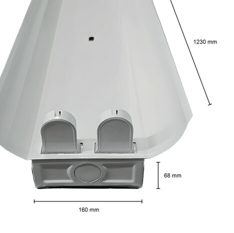 IP22 LED TL-ARMATUUR REFLECTOR 2 X 120CM 230V T8 G13 