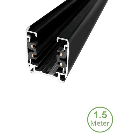 3-FASE RAILS TRACKS ZWART 1-METER - 1,5-METER - 2-METER OF 3-METER