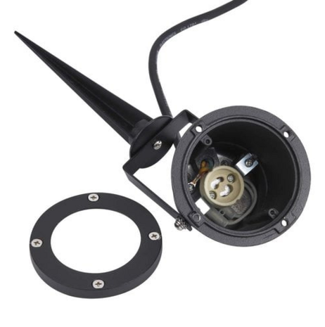 TUINSPOT MET GRONDPIN ALUMINIUM/GLAS IP65 230V GU10