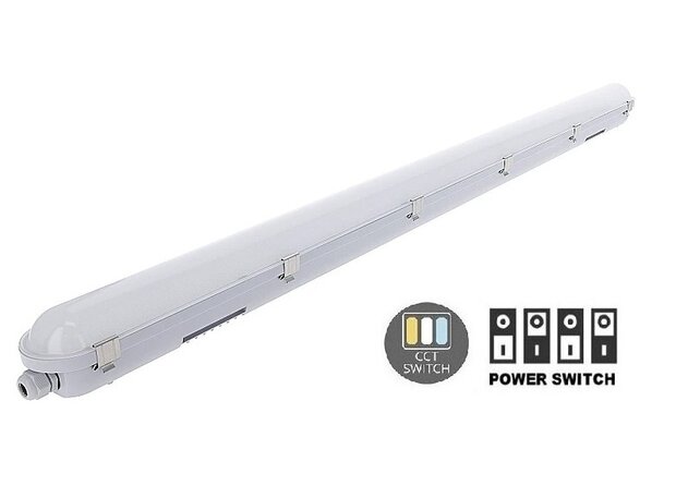 LED BATTEN 150CM PHILIPS&reg; DRIVER IP65 IK08 POWER & CCT-SWITCH 