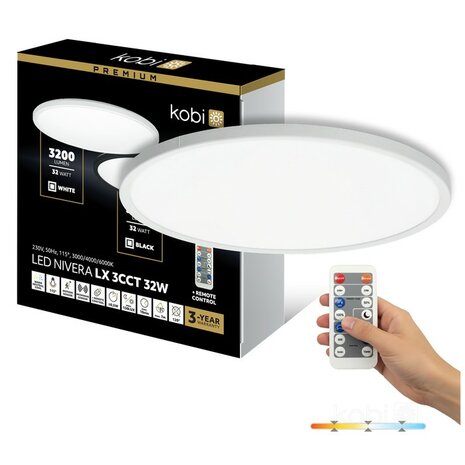 LED PLAFONDLAMP NIVERA MET SENSOR & REMOTE IP54 32W 3040LM 3CCT 