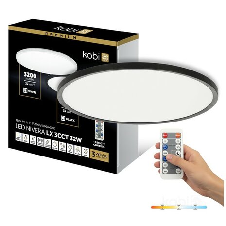 LED PLAFONDLAMP NIVERA MET SENSOR & REMOTE IP54 32W 3040LM 3CCT 