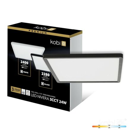 LED PLAFONDLAMP NIVERA SQUARE IP54 24W 2280LM 3CCT 