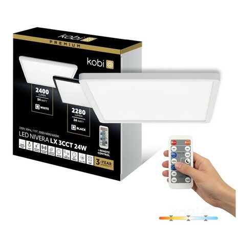 LED PLAFONDLAMP NIVERA MET SENSOR & REMOTE IP54 24W 2280LM 3CCT 