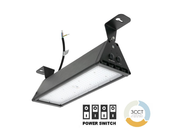 LED HIGH BAY LINEAR 3POWER- & 3CCT-SWITCH IP65 60&deg;X90&deg;