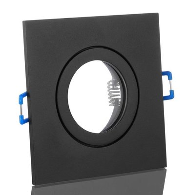 INBOUWARMATUUR VIERKANT ZWART IP44 MET KLIKSLUITING