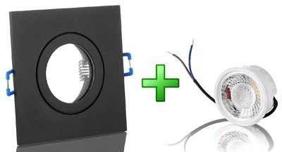 LED INBOUWSPOT IP44 ZWART DIMBAAR 3,8W 420LM 4000K