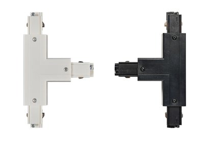 T-CONNECTOR LINKS-1 VOOR 3-FASE RAILS WIT OF ZWART