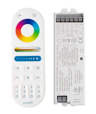 LED STRIP 5 IN 1 CONTROLLER + 4-ZONE RF REMOTE 12-24V
