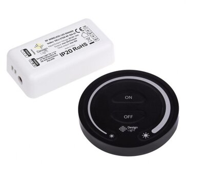 SELI-SET RF LED STRIP CONTROLLER + REMOTE ZWART 12-24V