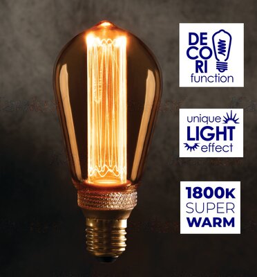 LED FILAMENT ST64 DECO 230V E27 4W 200LM 1800K