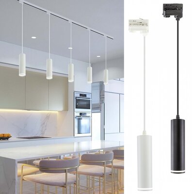 PENDELLAMP MADA MINI RING GU10 3-FASE TRACK ZWART OF WIT