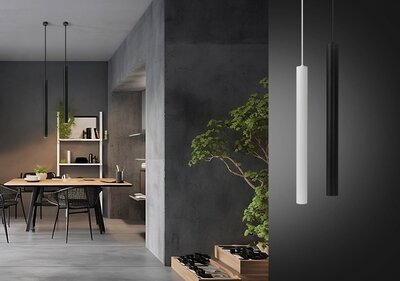 PENDELLAMP CHLOE SLIM MR11 BASE 230V GU10 ZWART OF WIT