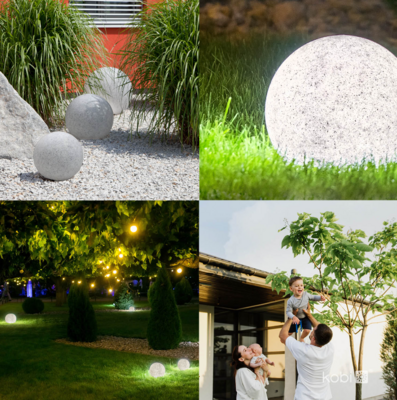 TUINBOL BALL-M Ø280 MET GRONDPIN IP65 230V E27