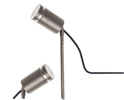 TUINSPOT STAINLESS STEEL ANTHRACITE IP65 SPIKE SPOTLIGHT 230V GU10