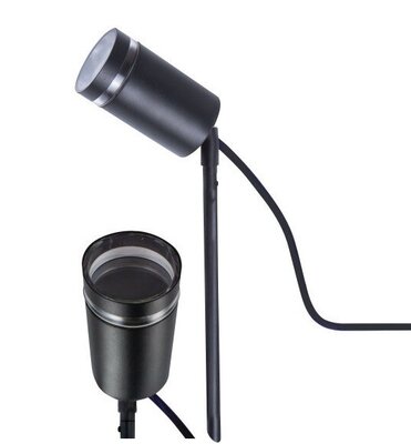 TUINSPOT STAINLESS STEEL BLACK IP65 SPIKE SPOTLIGHT 230V GU10