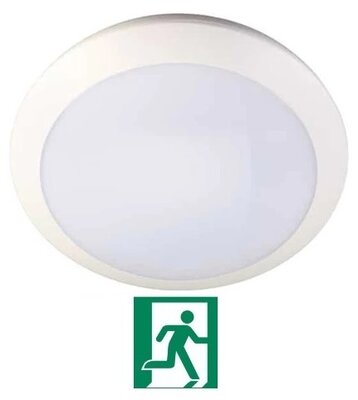 LED PLAFONDLAMP + 3-UREN NOODLAMP IP66 IK10 16W 1390LM