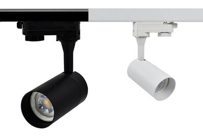 3-FASE RAILSPOT BASIC ALUMINIUM ZWART OF WIT 230V GU10