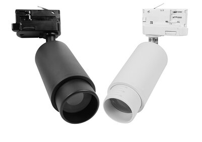 3-FASE RAILSPOT ZOOMABLE 10° TOT 50° ZWART OF WIT 230V GU10