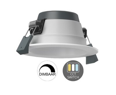 LED DOWNLIGHT CCT-SWITCH & DIMBAAR 230V 10W 850LM WIT