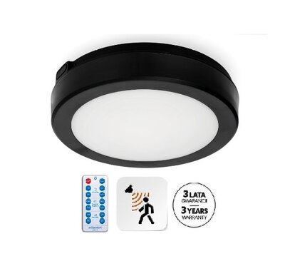 LED PLAFONDLAMP NAIROS SENSOR/REMOTE BLACK IP65 12W 1840LM CCT