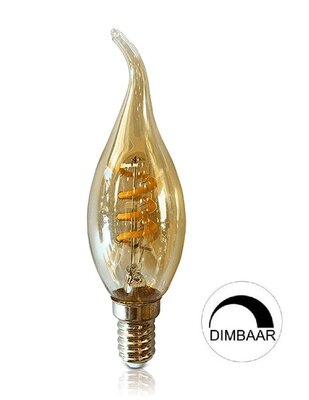 LED KAARSLAMP TIP DIMBAAR 230V E14 2W 2400K AMBER