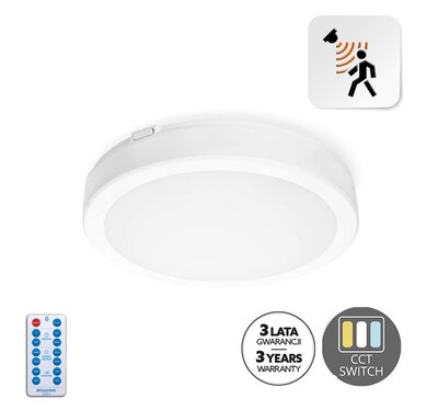 LED PLAFONDLAMP NAIROS SENSOR/REMOTE WHITE IP65 18W 2761LM CCT