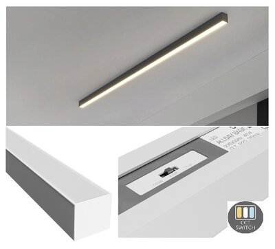 LED LINEAR ARMATUUR WHITE 150CM 50W 6250LM CCT-SWITCH