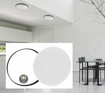 LED PLAFONDLAMP BLACK & WHITE CCT IP54 230V 18W 2350LM