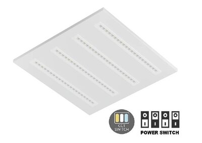 LED LOUVRE PANEEL WIT 60X60CM UGR-16 POWER & CCT-SWITCH