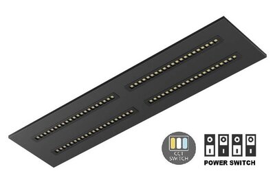 LED LOUVRE PANEEL ZWART 120X30CM UGR-16 POWER & CCT-SWITCH